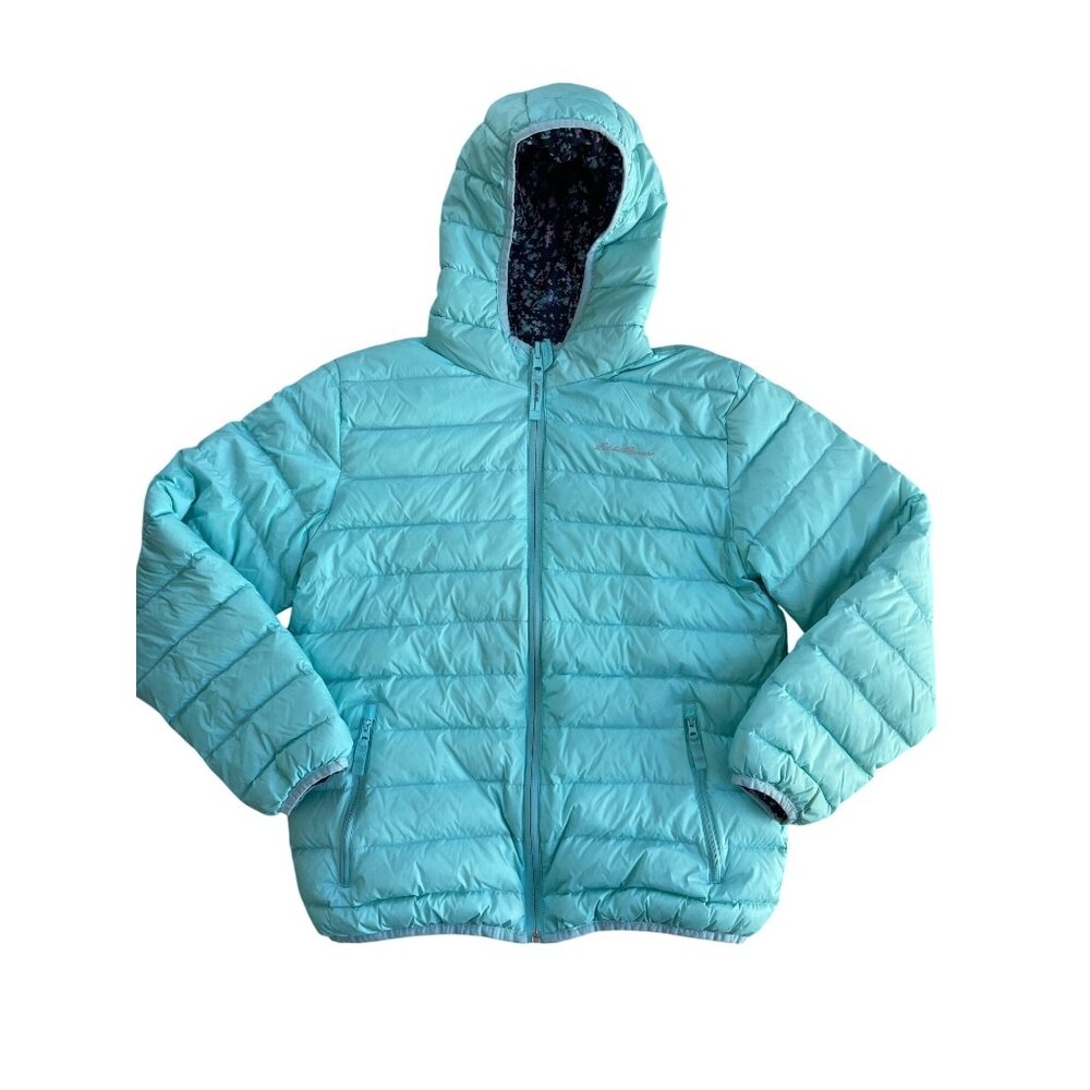 Eddie Bauer Reversible Down Fill Puffer Coat Girl's Large 14/16 Winter Packable